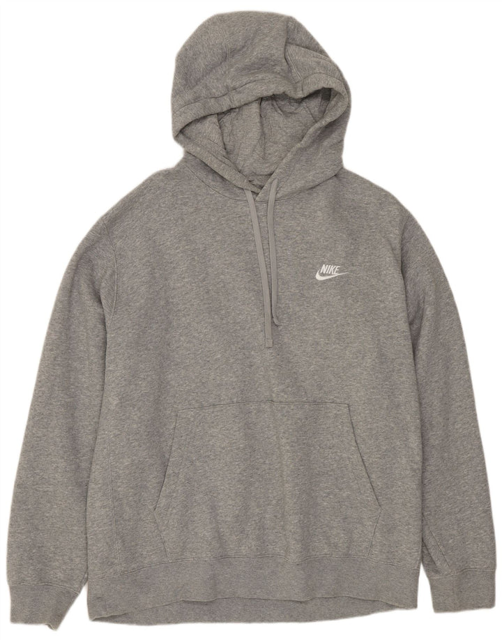Nike Herren-Kapuzenpullover, groß, grau gefleckte Baumwolle
