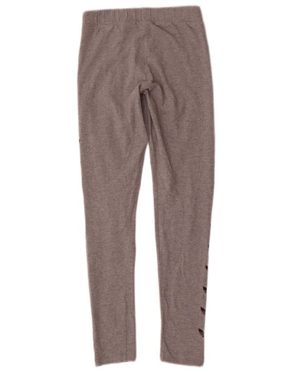 Adidas Damen Graphic Leggings UK 8 Small Graue Baumwolle