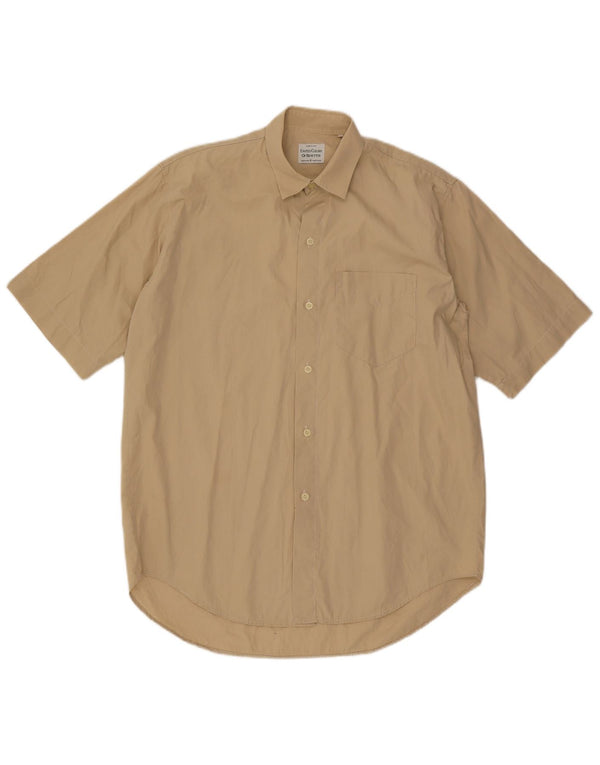 Benetton Herren Kurzarmhemd Large Beige