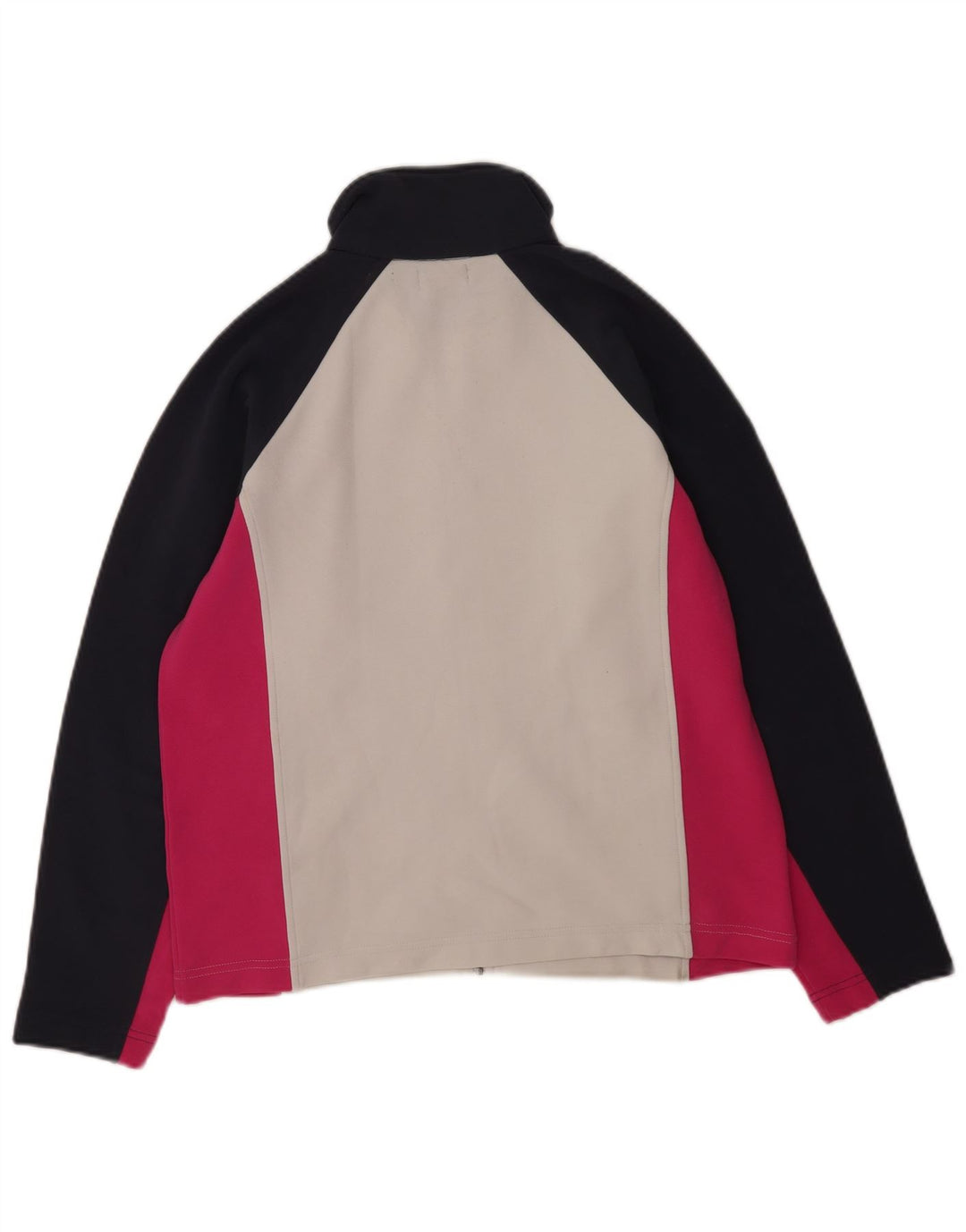 Kappa Damen-Trainingsanzug-Oberteiljacke UK 14 Mittelweißes Colourblock-Polyester