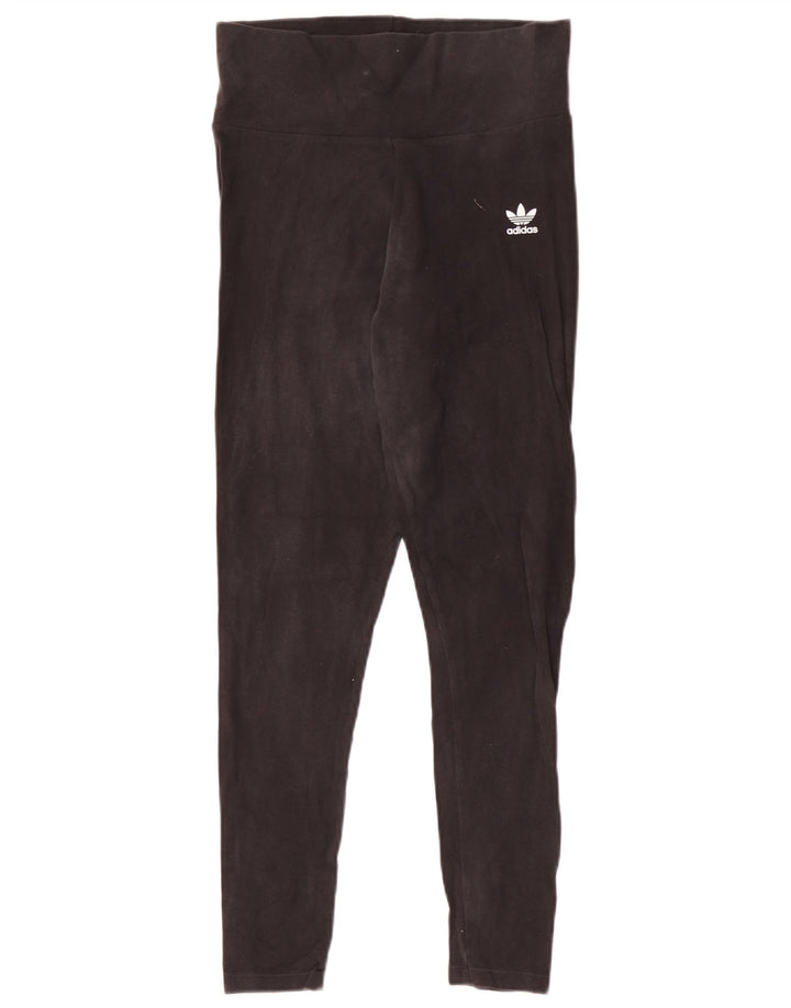 ADIDAS Damen Leggings UK 12 Medium Schwarz
