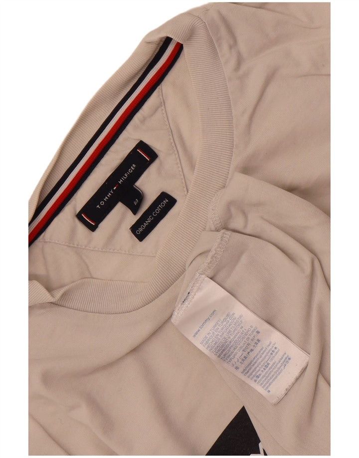 Tommy Hilfiger Herren-T-Shirt mit Grafik, mittelweiße Baumwolle