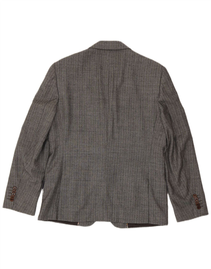 Paul Smith Herren-Blazer mit 2 Knöpfen, UK 40, große graue Nadelstreifenwolle