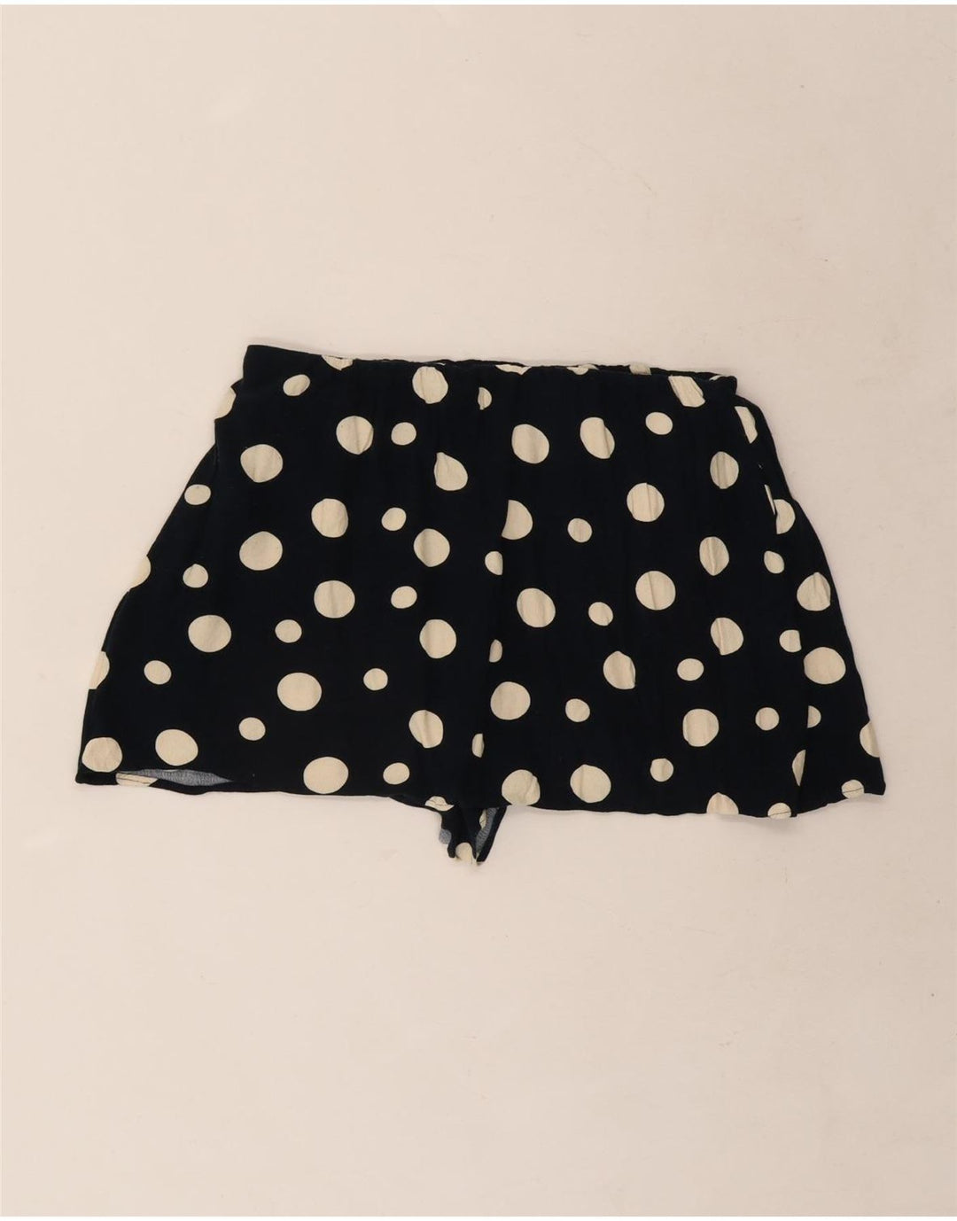 Lässige Damen-Shorts von Zara, Größe L, W32, schwarze Viskose mit gepunkteten Punkten