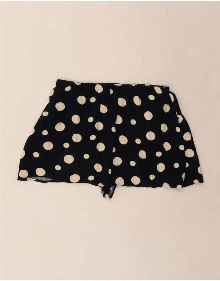 Lässige Damen-Shorts von Zara, Größe L, W32, schwarze Viskose mit gepunkteten Punkten