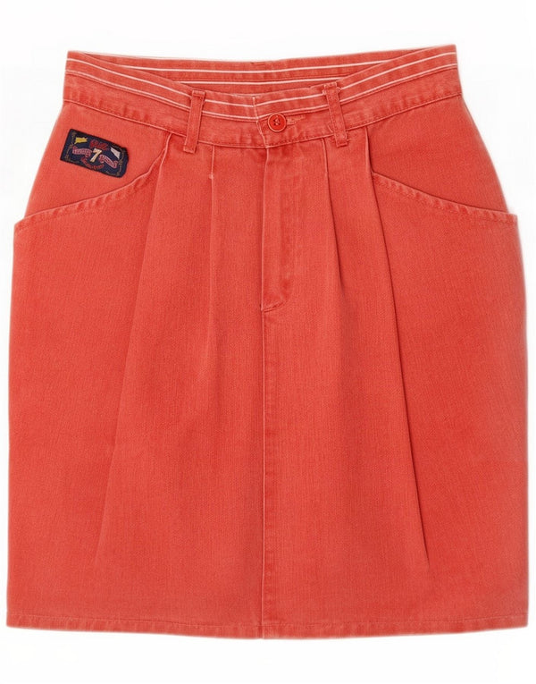 Rifle Womens Denim Skirt Medium W30 Red Cotton