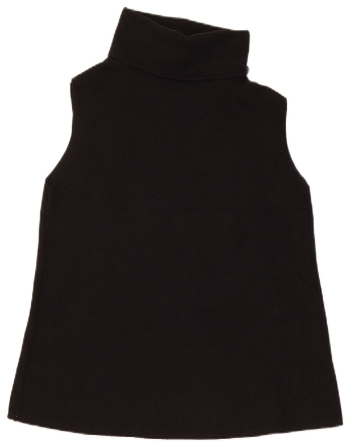 Zara Damen Weste Tank Top UK 12 Medium Schwarz Baumwolle