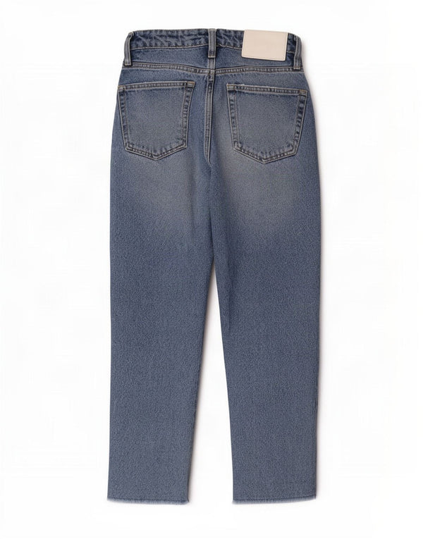 Zara Damen High Waist Tapered Jeans EU 32 2XS W22 L24 Blaue Baumwolle