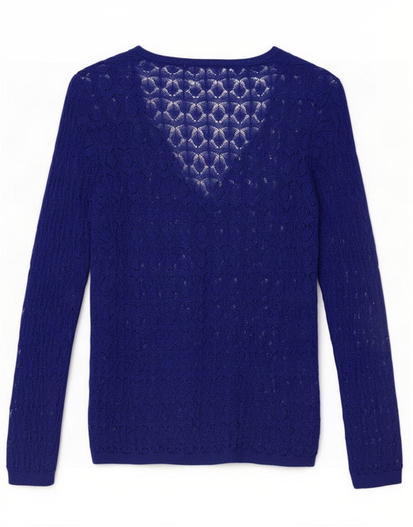 Zara Damen-Cardigan mit 3/4-Ärmeln, übergroß, Gr. 10, Small, Blau, Acryl