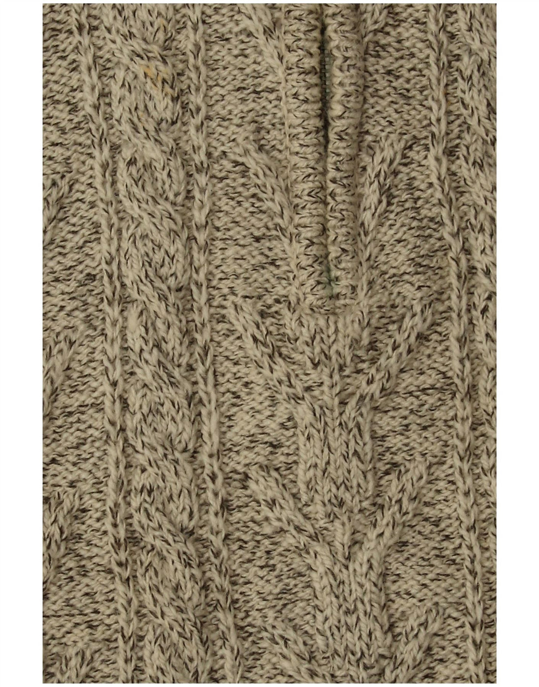 SUPERDRY Herren-Pullover mit Reißverschluss am Hals, XL, beige geflecktes Acryl