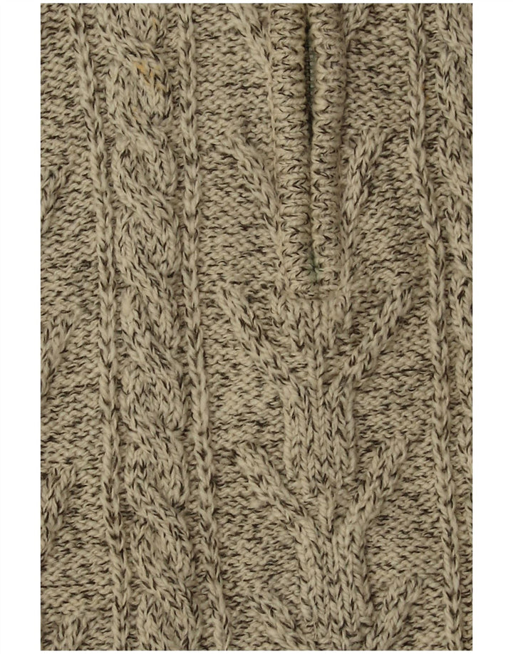 SUPERDRY Herren-Pullover mit Reißverschluss am Hals, XL, beige geflecktes Acryl