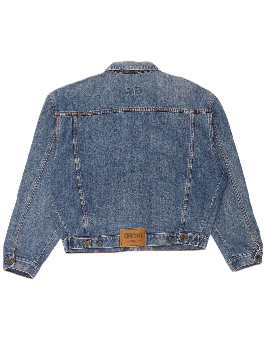 Chiori Herren-Jeansjacke mit lockerer Passform, UK 38, mittelblaue Baumwolle