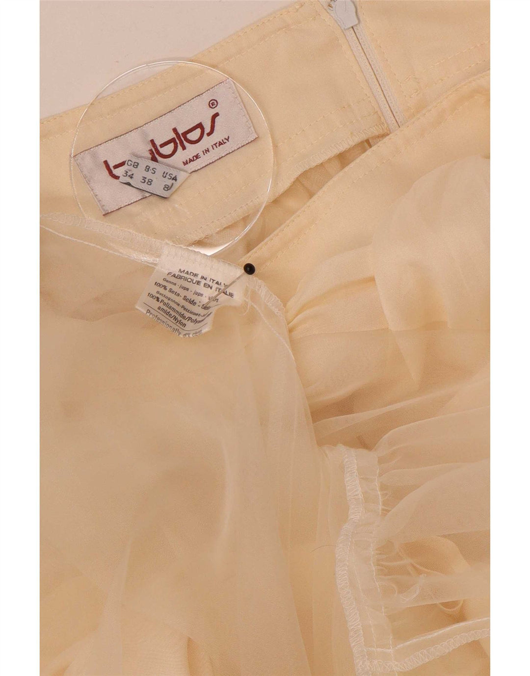 Byblos Damen Plissee-Schlagrock US 8 Medium W26 Beige Seide