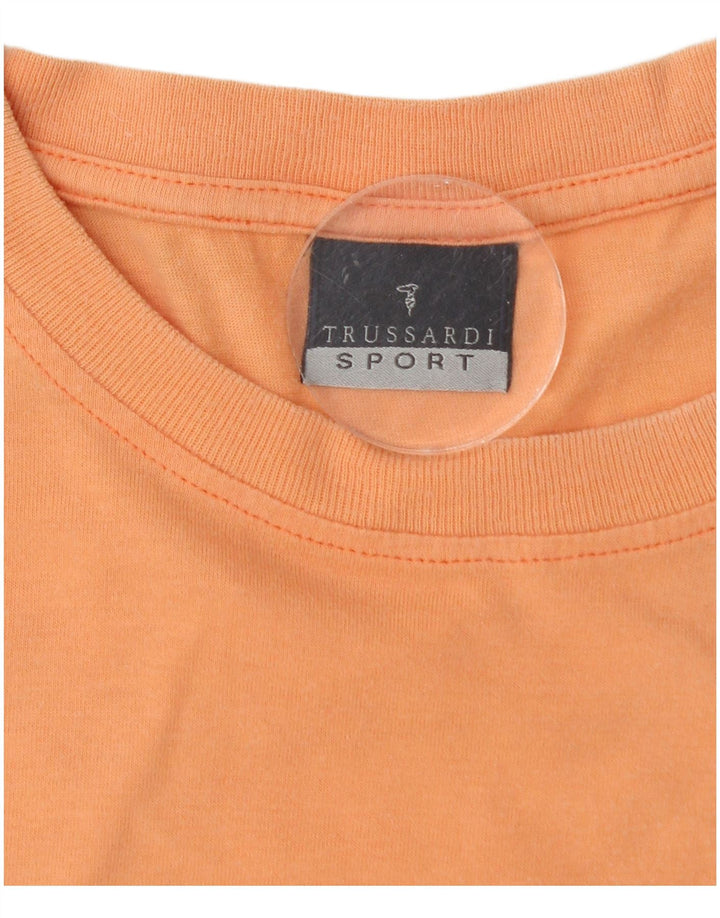 TRUSSARDI Herren T-Shirt Top Mittelorange Farbblock