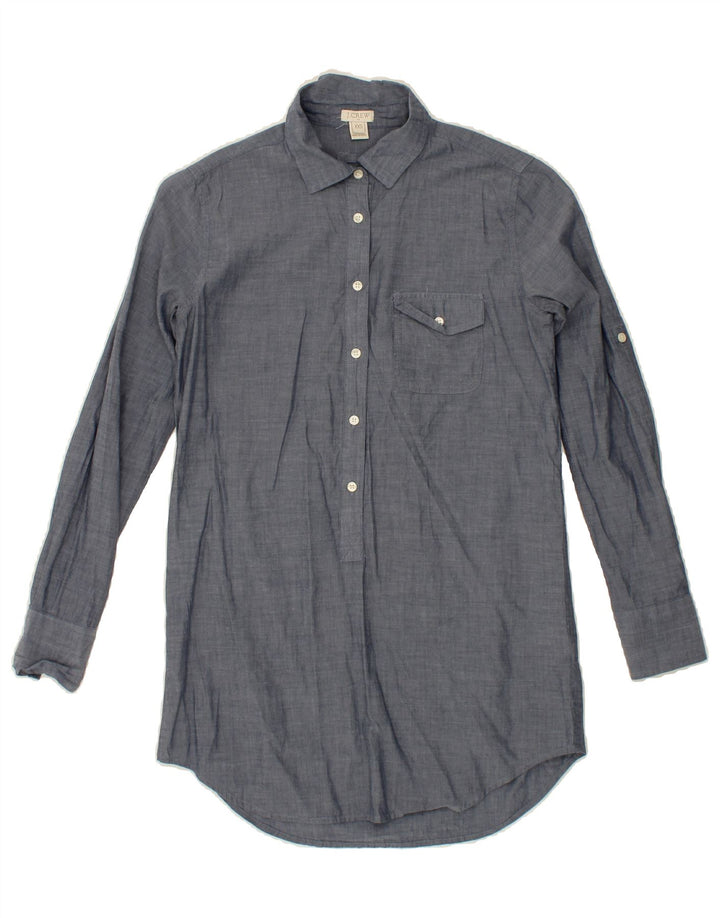 J. CREW Womens Pullover Shirt Dress UK 2 2XS Grey Cotton Vintage J. Crew and Second-Hand J. Crew from Messina Hembry 