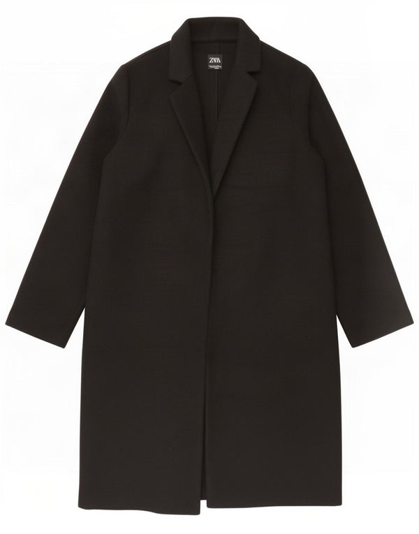 Zara Womens Open Overcoat UK 18 XL Schwarz Polyester