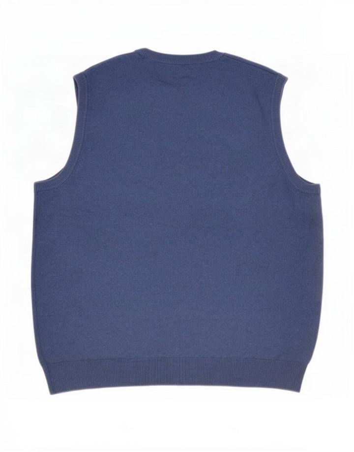 Marks & Spencer Herren-Weste, Tanktop, groß, aus blauer Baumwolle