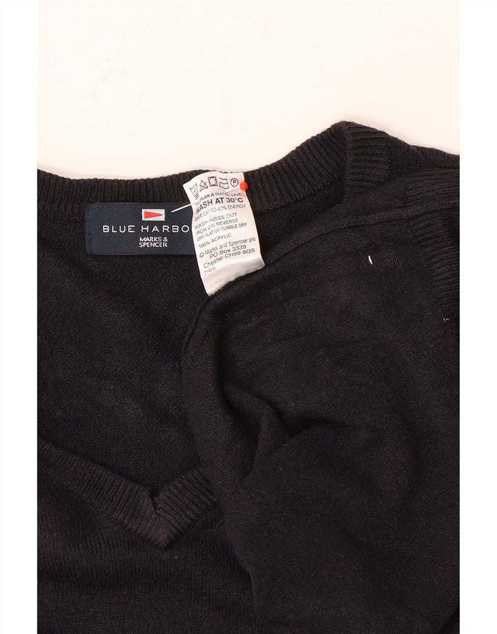 Marks & Spencer Herren Blue Harbour Pullover mit V-Ausschnitt, Größe L, Marineblau