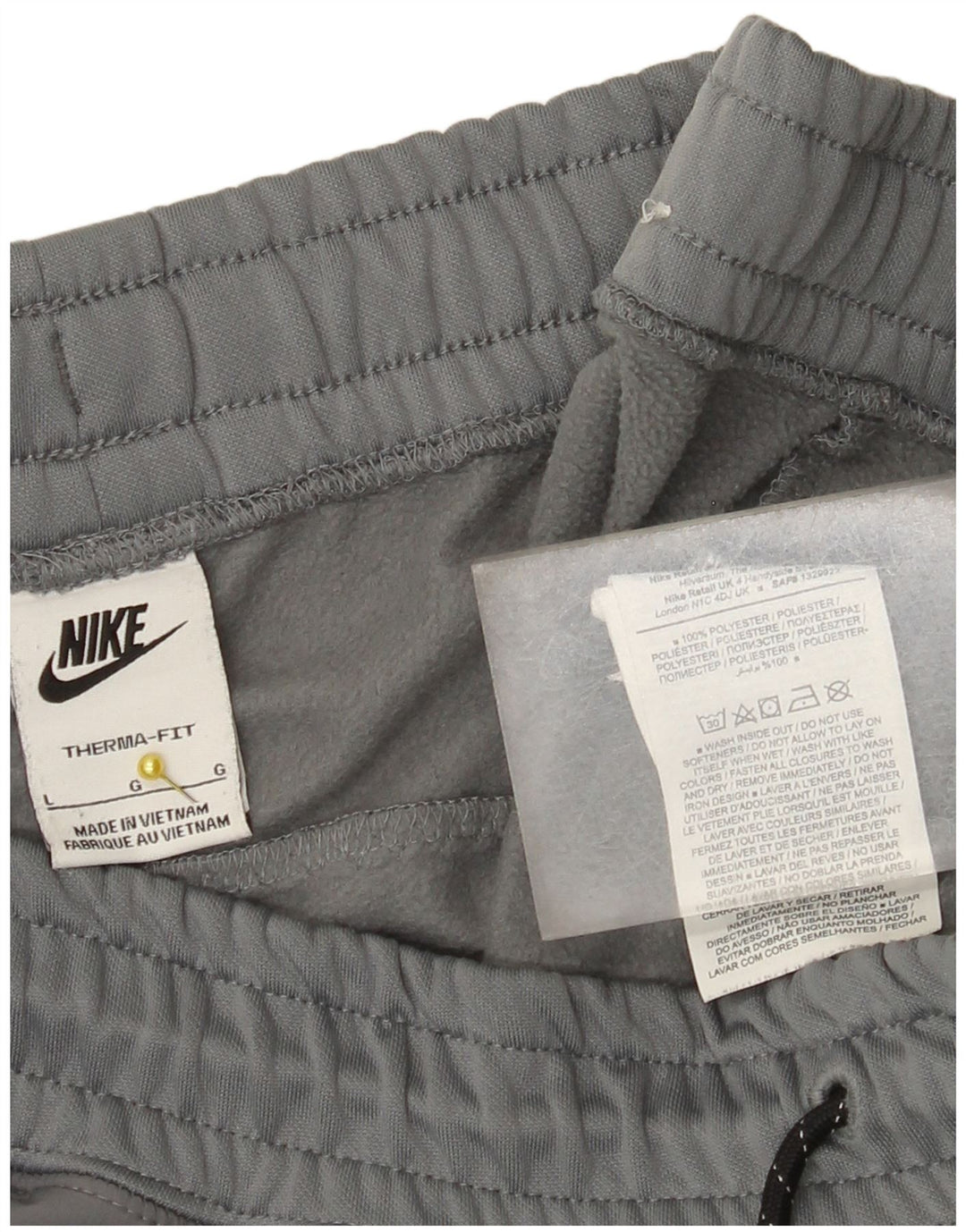 Nike Herren Therma-Fit-Trainingshose, Jogginghose, Größe L, grau, Polyester