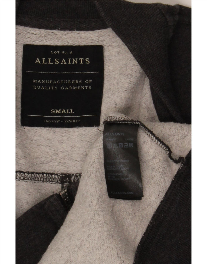 All Saints Herren-Trainingsanzug, Oberteil, Jacke, Größe S, Grau, Baumwolle