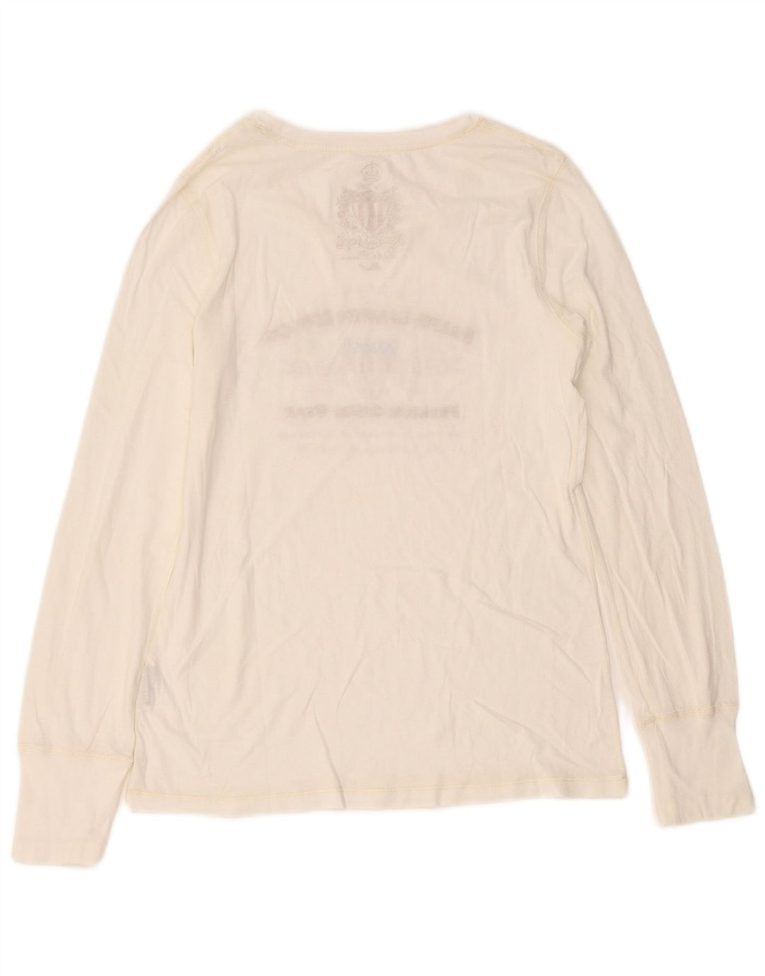 Ralph Lauren Damen Graphic Top Langarm UK 8 Small Weiß
