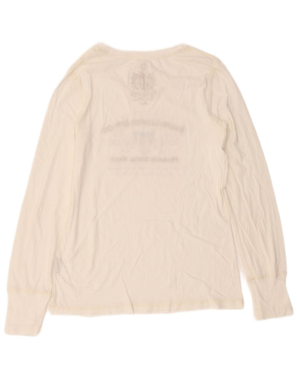 Ralph Lauren Damen Graphic Top Langarm UK 8 Small Weiß
