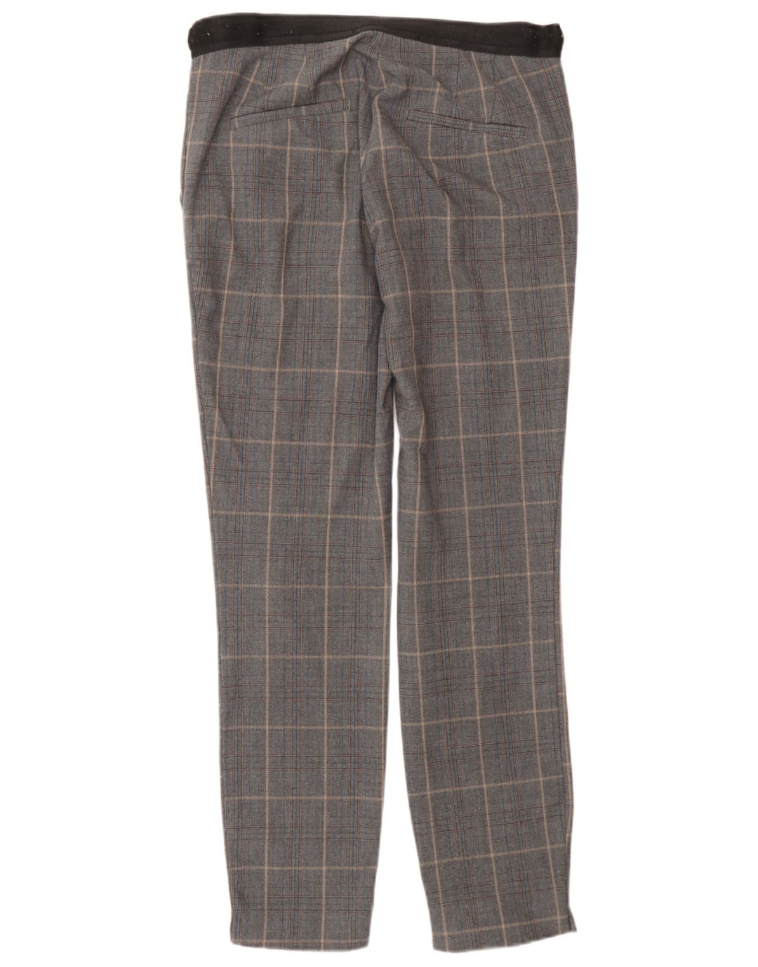 Zara Damen Slim Anzughose XS W24 L27 Grau kariertes Polyester