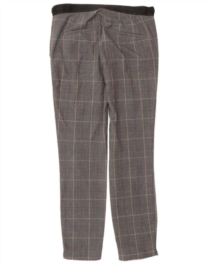 Zara Damen Slim Anzughose XS W24 L27 Grau kariertes Polyester