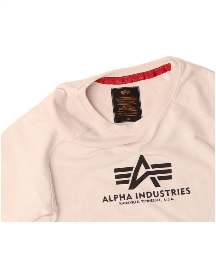 ALPHA INDUSTRIES Herren-Sweatshirt mit Grafik, XS, Weiß