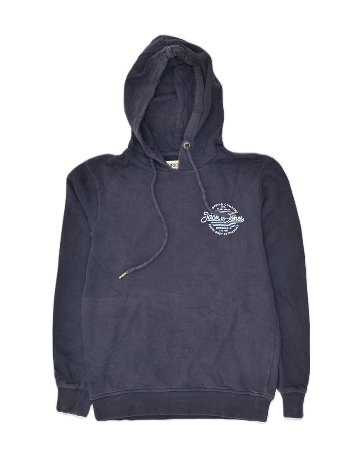 JACK & JONES Mens Hoodie Jumper Small Navy Blue Cotton | Vintage Jack & Jones | Thrift | Second-Hand Jack & Jones | Used Clothing | Messina Hembry 