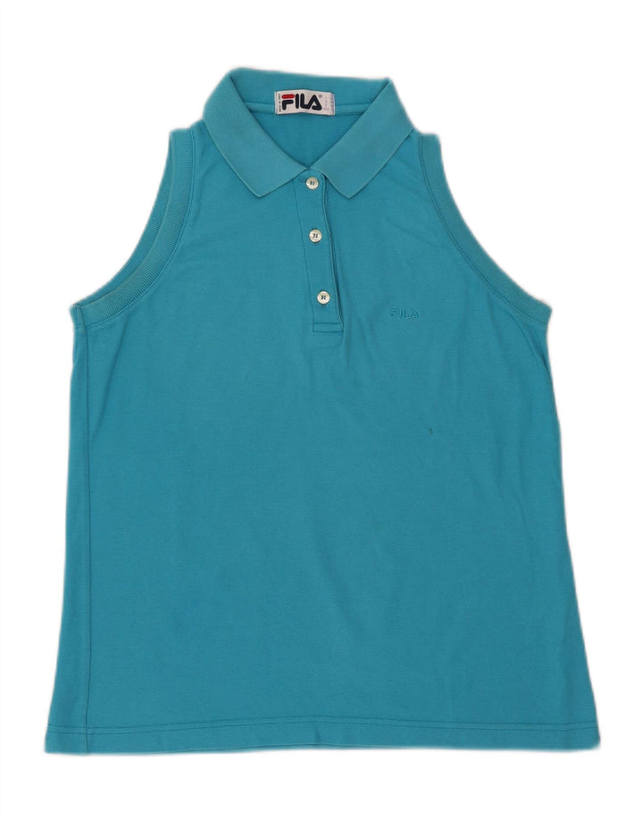 FILA Womens Sleeveless Polo Shirt IT 46 Large Blue Vintage Fila and Second-Hand Fila from Messina Hembry 