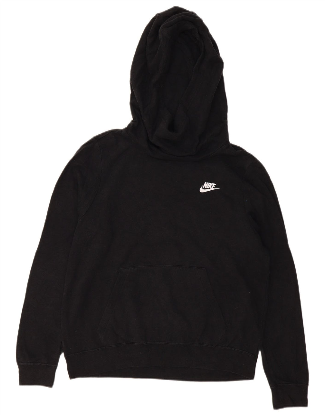 NIKE Damen Kapuzenpullover UK 14 Mittelschwarze Baumwolle