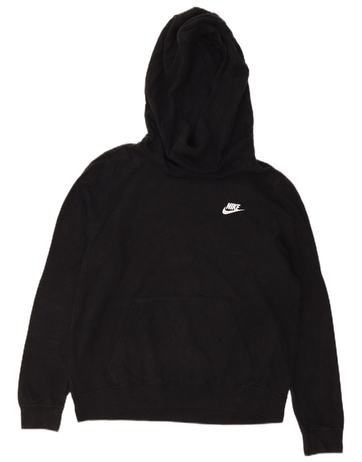 NIKE Damen Kapuzenpullover UK 14 Mittelschwarze Baumwolle