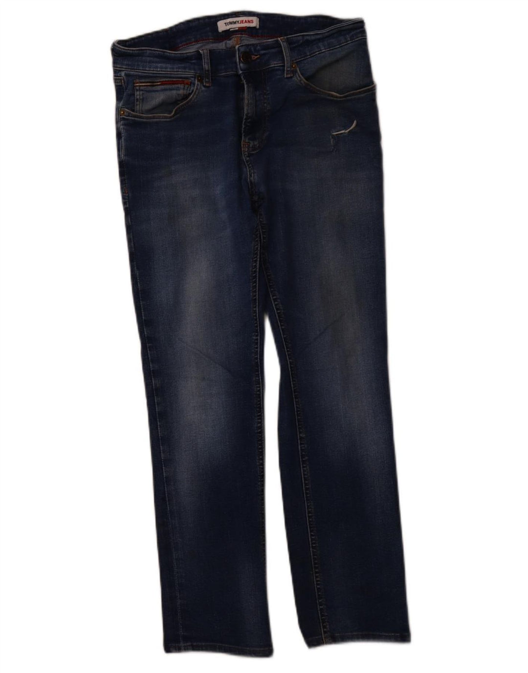 TOMMY HILFIGER Damen Straight Jeans W32 L27 Blaue Baumwolle