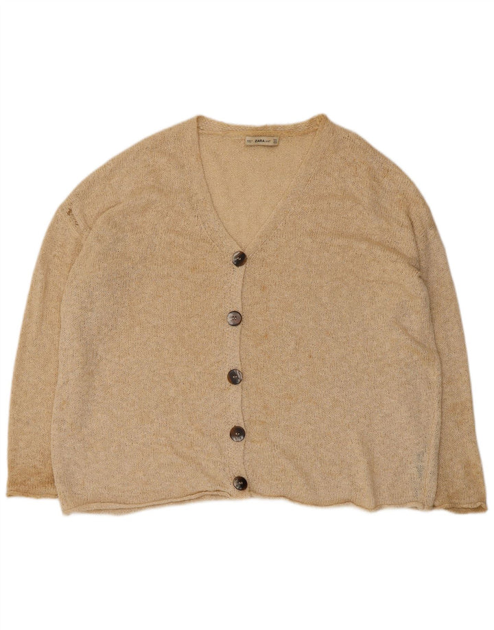 Zara Damen-Strickjacke in Übergröße, Gr. 14, Mittelbeige, Acryl