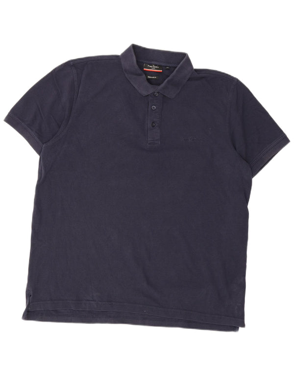 Pierre Cardin Mens Regular Fit Polo Shirt XL Navy Blue Cotton