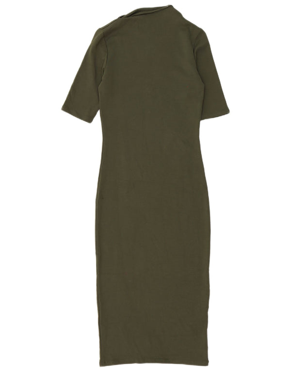 Zara Damen figurbetontes Kleid UK 10 Small Khaki