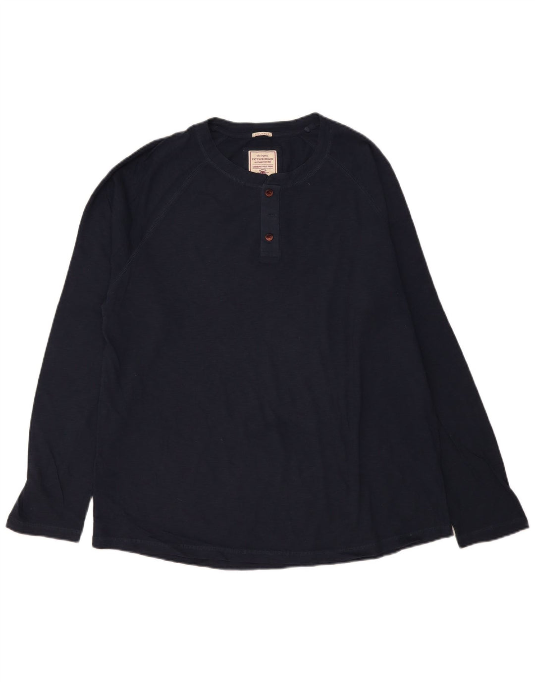 Fat Face Herren-Top, langärmelig, 2XL, Marineblau, Baumwolle