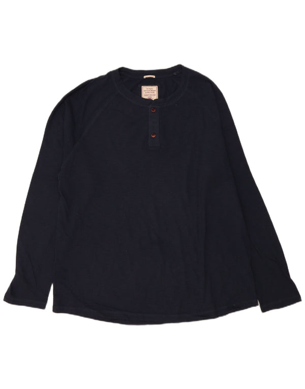 Fat Face Herren-Top, langärmelig, 2XL, Marineblau, Baumwolle