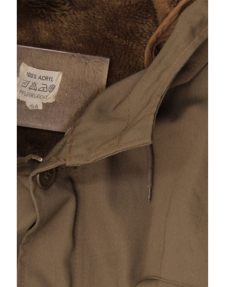 VINTAGE Herren Militär-Parka mit Kapuze IT 54 2XL Khaki Baumwolle