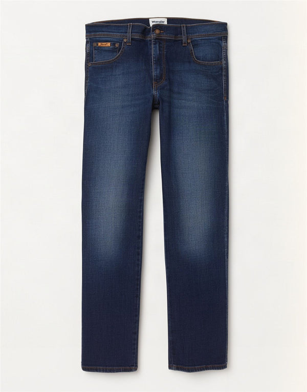 Wrangler Herren Texas Straight Jeans W34 L32 Marineblaue Baumwolle