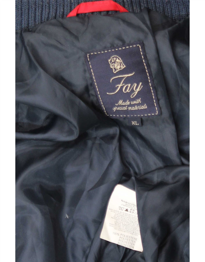 Fay Herren Wattierte Jacke UK 42 XL Marineblau Polyester