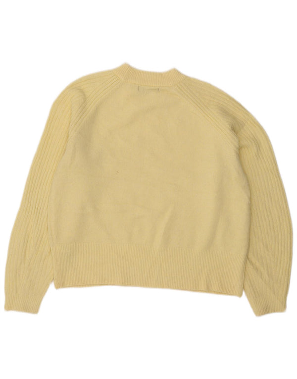 Marks & Spencer Damen-Pullover mit Rundhalsausschnitt, UK 14, mittelgelbes Acryl