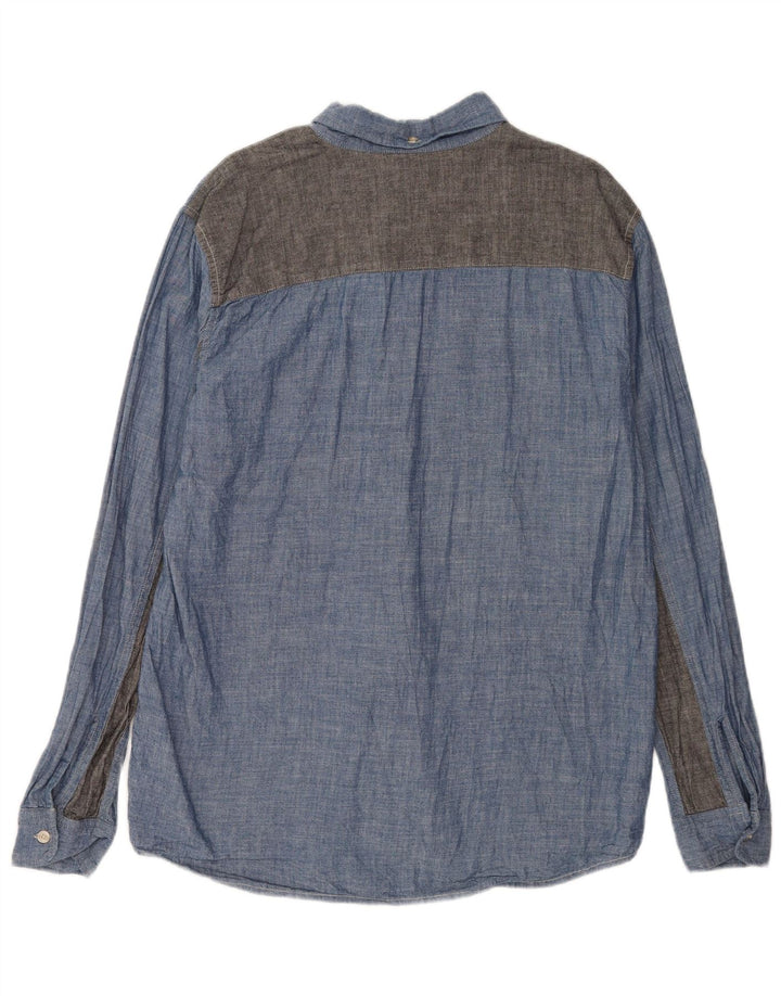 Carhartt Herrenhemd XL Blau Colourblock Baumwolle