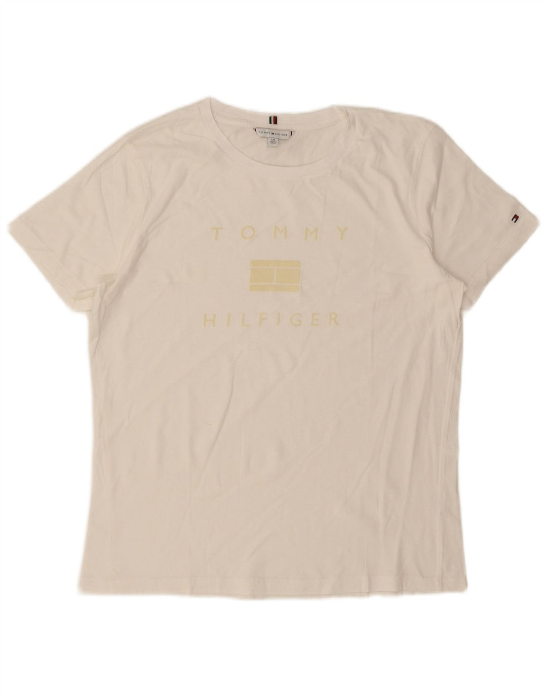 Tommy Hilfiger Damen T-Shirt Top UK 16 Large Weiß