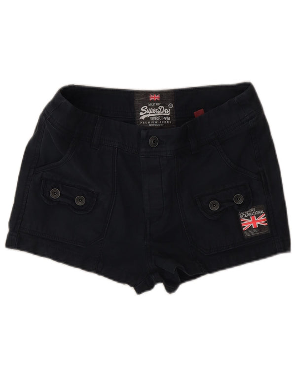 Superdry Damen Cargoshorts XS W28 Schwarze Baumwolle