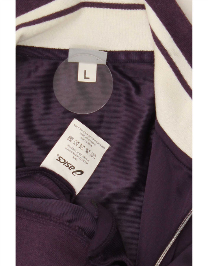 Asics Damen-Trainingsanzug-Top-Jacke UK 14 Large Lila Colourblock Polyester