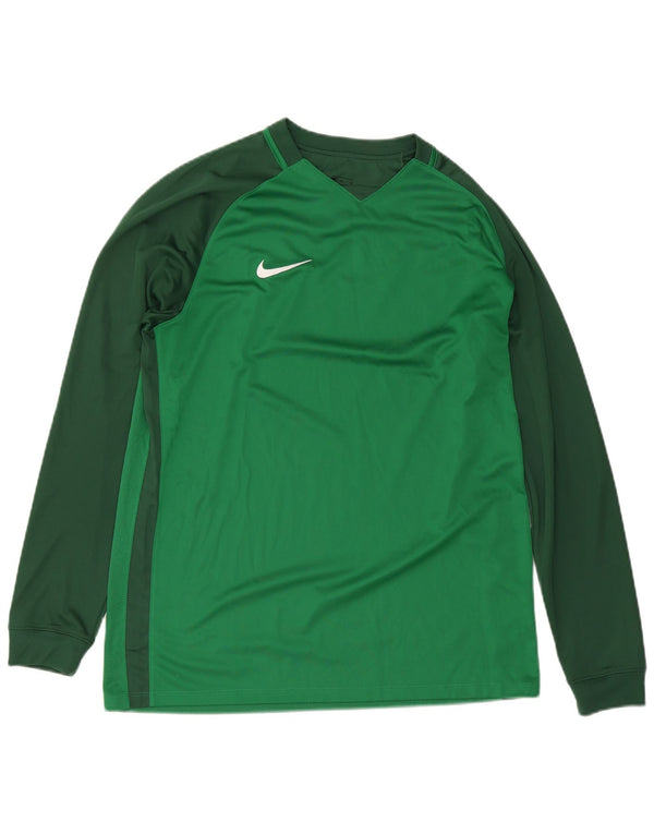 Nike Herren Dri Fit Top Langarm XL Grün Farbblock