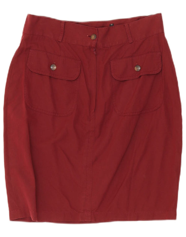 SUPERIOR Damen Bleistiftrock IT 44 Medium W27 Burgunderrote Baumwolle