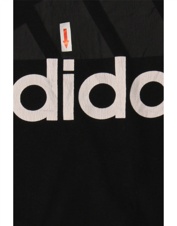 Adidas Damen Graphic T-Shirt Top UK 12 Medium Schwarz Baumwolle